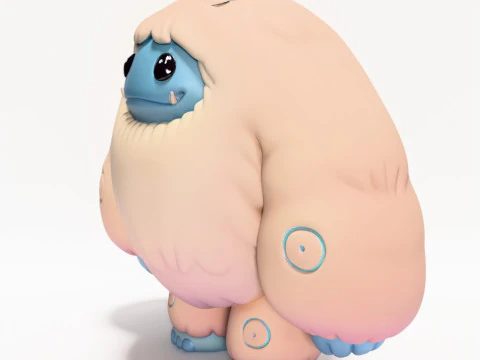 3D Printing Snow Yeti Chibi Sofubi Style Pop Mart toy 3D Model