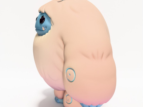 Mainan Pop Mart Gaya Salju Yeti Chibi Sofubi Cetak 3D Model 3D