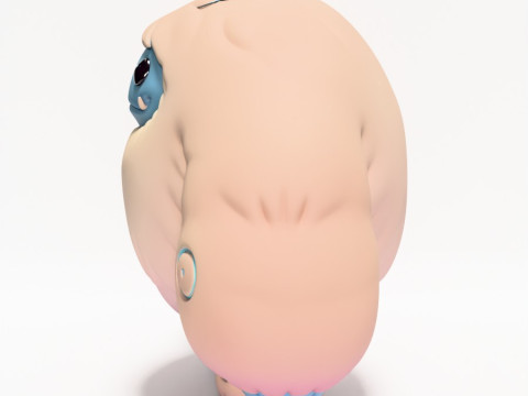 Mainan Pop Mart Gaya Salju Yeti Chibi Sofubi Cetak 3D Model 3D