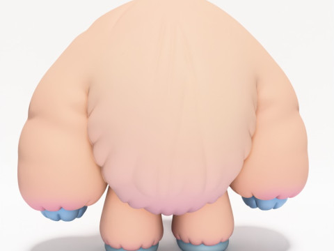 Mainan Pop Mart Gaya Salju Yeti Chibi Sofubi Cetak 3D Model 3D