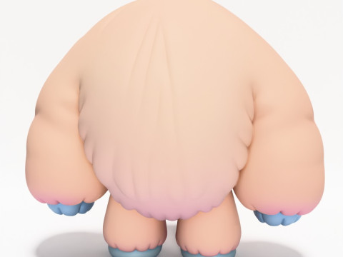 Mainan Pop Mart Gaya Salju Yeti Chibi Sofubi Cetak 3D Model 3D