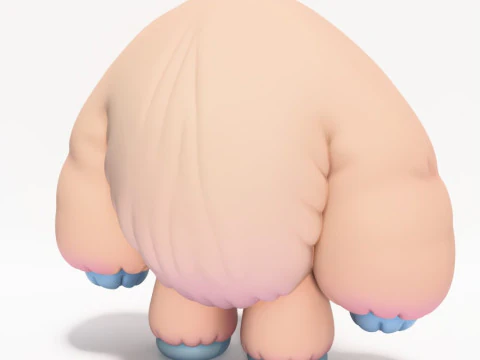 3D Printing Snow Yeti Chibi Sofubi Style Pop Mart toy 3D Model