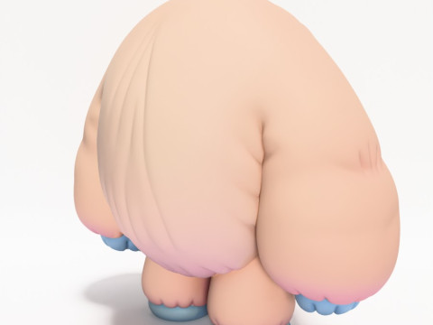 Mainan Pop Mart Gaya Salju Yeti Chibi Sofubi Cetak 3D Model 3D