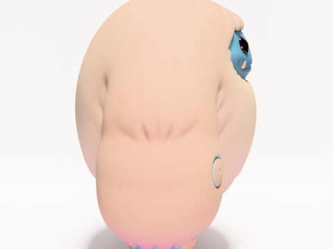 Mainan Pop Mart Gaya Salju Yeti Chibi Sofubi Cetak 3D Model 3D
