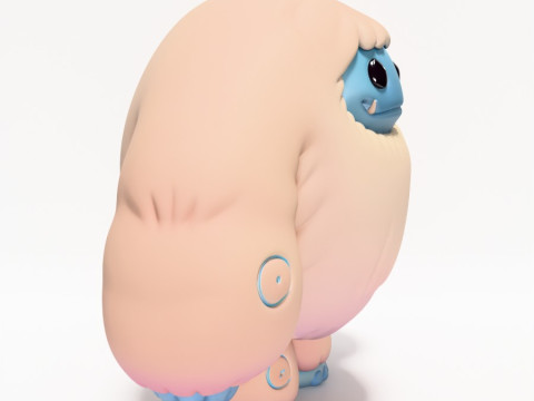 Mainan Pop Mart Gaya Salju Yeti Chibi Sofubi Cetak 3D Model 3D