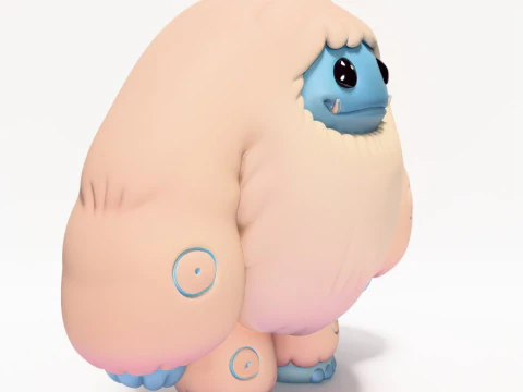 3D Printing Snow Yeti Chibi Sofubi Style Pop Mart toy 3D Model