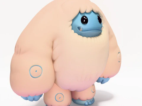 3D Printing Snow Yeti Chibi Sofubi Style Pop Mart toy 3D Model