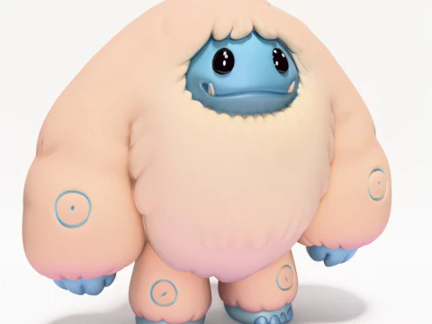 3D Printing Snow Yeti Chibi Sofubi Style Pop Mart toy 3D Model