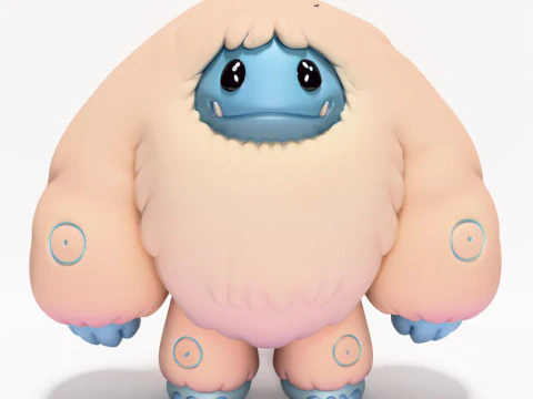3D Printing Snow Yeti Chibi Sofubi Style Pop Mart toy 3D Model