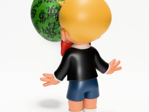 Impresión 3D, pobre, pequeño, Richie, niño rico, chicle en efectivo, niño, Harvey Comics, juguete Modelo 3D