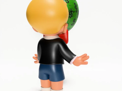 3D Printing Poor Little Richie Rich Boy Cash Bubble Gum Kid Harvey Comics toy 3D Model