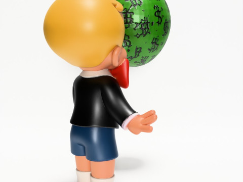 Impresión 3D, pobre, pequeño, Richie, niño rico, chicle en efectivo, niño, Harvey Comics, juguete Modelo 3D