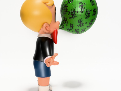 Impresión 3D, pobre, pequeño, Richie, niño rico, chicle en efectivo, niño, Harvey Comics, juguete Modelo 3D