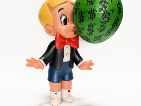 Impresión 3D, pobre, pequeño, Richie, niño rico, chicle en efectivo, niño, Harvey Comics, juguete Modelo 3D