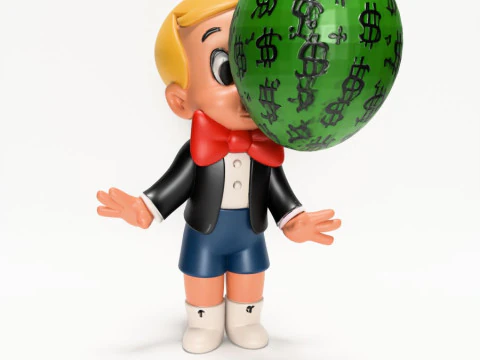 3D Printing Poor Little Richie Rich Boy Cash Bubble Gum Kid Harvey Comics toy 3D Model