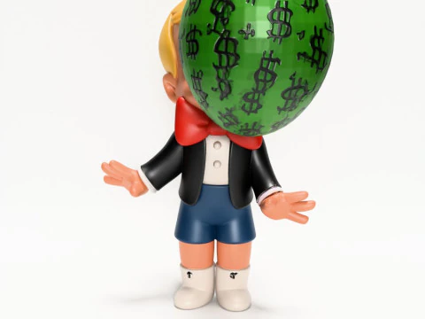 3D Printing Poor Little Richie Rich Boy Cash Bubble Gum Kid Harvey Comics toy 3D Model
