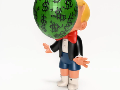 3D Printing Poor Little Richie Rich Boy Cash Bubble Gum Kid Harvey Comics toy 3D Model