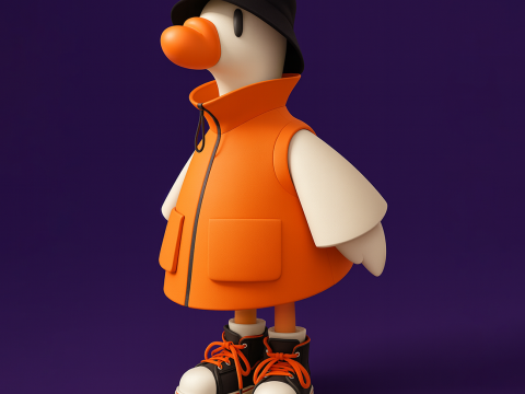 Druk 3D Miejskie kaczątko Dapper Quack Streetwear zabawka Model 3D