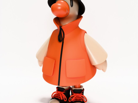 Druk 3D Miejskie kaczątko Dapper Quack Streetwear zabawka Model 3D