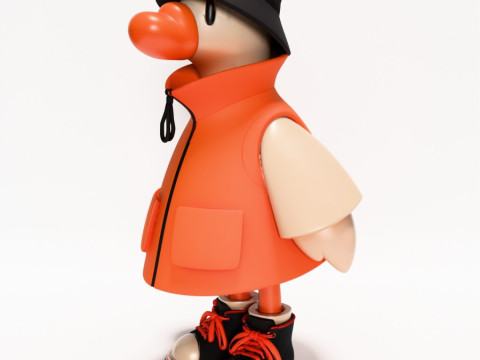 Druk 3D Miejskie kaczątko Dapper Quack Streetwear zabawka Model 3D