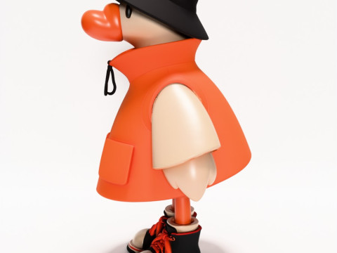 Druk 3D Miejskie kaczątko Dapper Quack Streetwear zabawka Model 3D