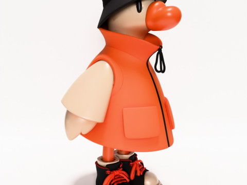 Druk 3D Miejskie kaczątko Dapper Quack Streetwear zabawka Model 3D