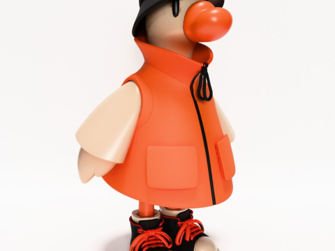 Druk 3D Miejskie kaczątko Dapper Quack Streetwear zabawka Model 3D