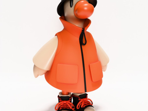 Druk 3D Miejskie kaczątko Dapper Quack Streetwear zabawka Model 3D