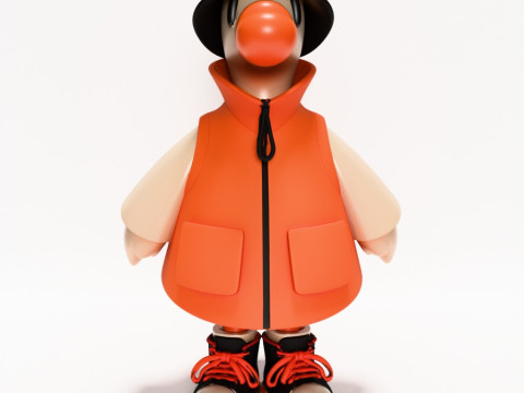 Druk 3D Miejskie kaczątko Dapper Quack Streetwear zabawka Model 3D