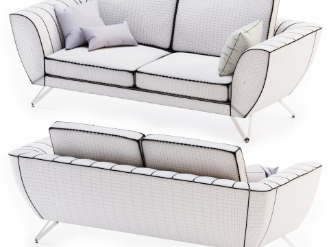 Caractere large 3seat sofa 3D 模型
