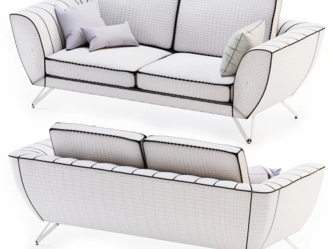 Caractere large 3seat sofa 3D Model