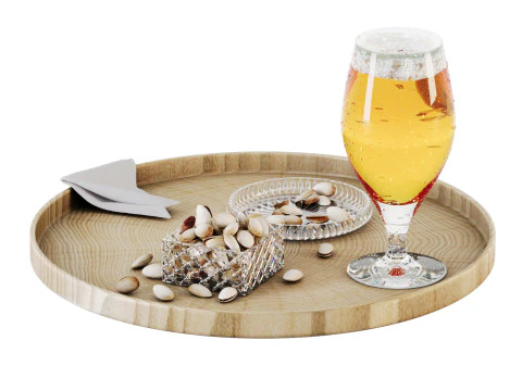 Pistachio with beer in glass jar 3D Model