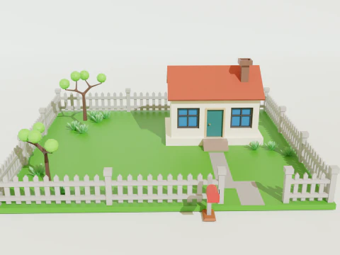 Cartoon house Low Poly House Free 3D Model