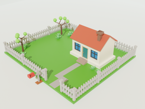 Cartoon house Low Poly House Free 3D Модель