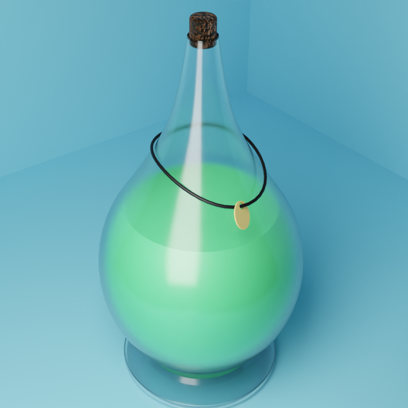 Bottle with potion 3D 模型 .c4d .max .obj .3ds .fbx .stl .blend 