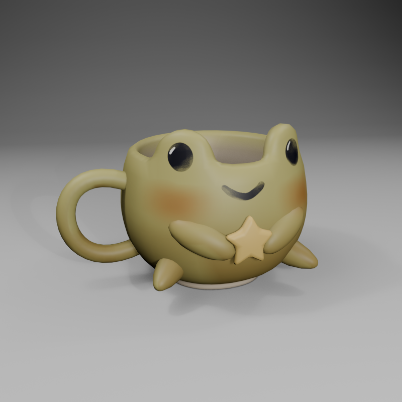 Frog Cup 3D Model .c4d .max .obj .3ds .fbx .stl .blend