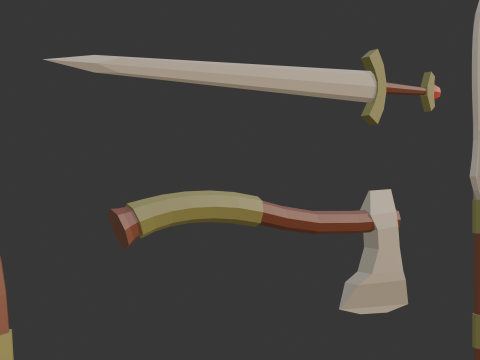 Low Poly Viking Weapons Pack - гра готова для Unity Unreal Godot 3D Модель