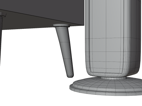 Modern TV Unit with Floor Speakers PBR for Interior Visualization Games 3D Модель