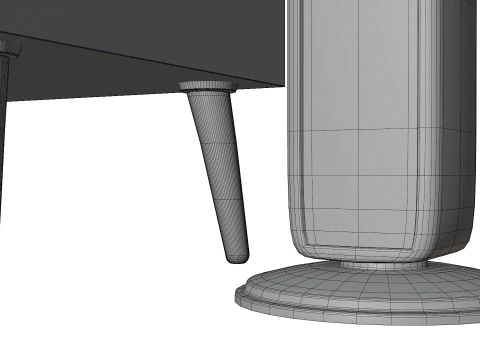 Modern TV Unit with Floor Speakers PBR for Interior Visualization Games 3D Model