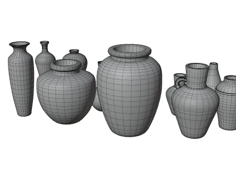 12 Ancient Clay Pottery Collection Low Poly PBR s 4K Textures 3D Model