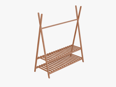 Coat Rack GameReady Furniture Asset Modello 3D
