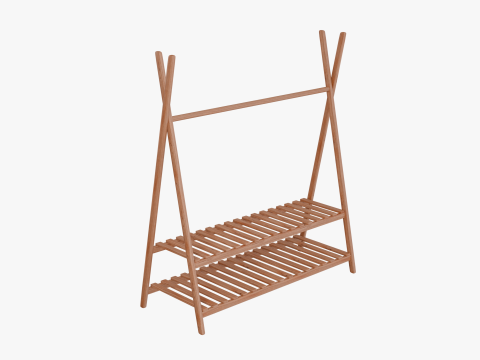Coat Rack GameReady Furniture Asset Modello 3D