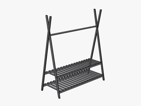 Coat Rack GameReady Furniture Asset Modello 3D