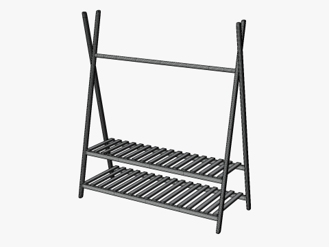Coat Rack GameReady Furniture Asset Modello 3D
