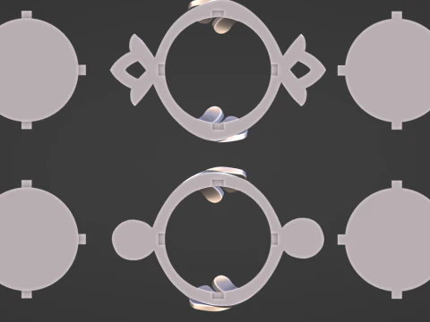 Fontaine Vision Set for 3D Printing -- Genshin Impact -- Pneuma and Ousia 3D Print Model