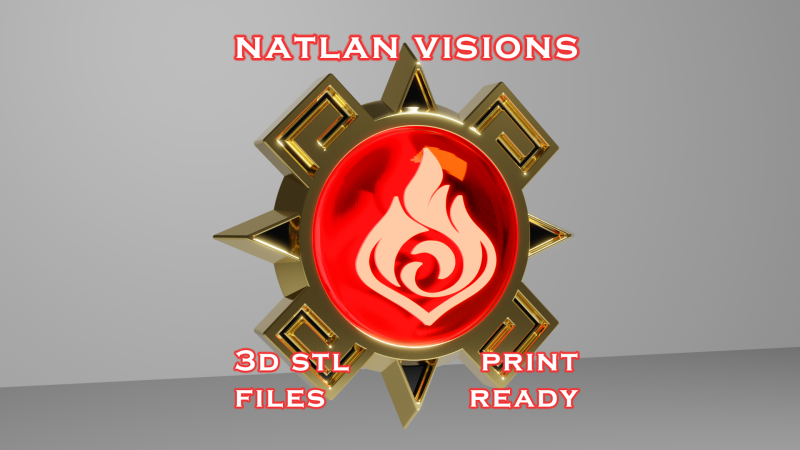 Natlan Vision Set for 3D Printing -- Genshin Impact -- Vision Frame And 7 Vision Stone Modelo de Impressão 3D .c4d .max .obj .3ds .fbx .stl .blend 