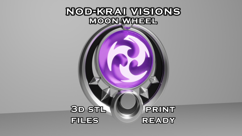 Nod Krai Vision Set for 3D Printing -- Moon Wheel -- Genshin Impact Cosplay Prop 3D Принт Модель .c4d .max .obj .3ds .fbx .stl .blend 