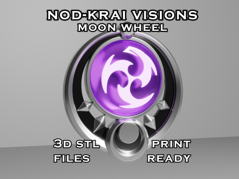 Nod Krai Vision Set for 3D Printing -- Moon Wheel -- Genshin Impact Cosplay Prop 3D Принт Модель