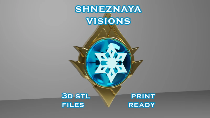 3D 프린팅용 Snezhnaya Vision 세트 - Genshin Impact 코스프레 소품 3D 프린트 모델 .c4d .max .obj .3ds .fbx .stl .blend