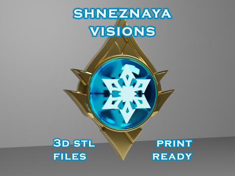 Shneznaya Vision Set for 3D Printing -- Genshin Impact Cosplay prop 3D Print Model